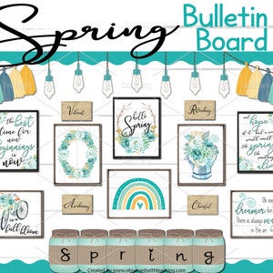 BOHO Spring Bulletin Board, Hello Spring, Spring Wall Décor, Spring Classroom Décor, Bulletin Board Kits, BOHO Classroom Decor