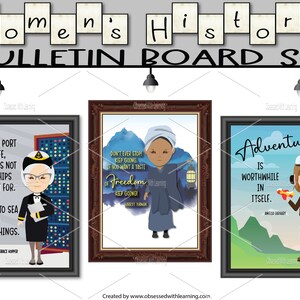 Womens History Month, Bulletin Board Kit, Amanda Gorman, Malala Yousafzai, Rosa Parks, Amelia Earhart, Women's History Posters Set of 18 image 6