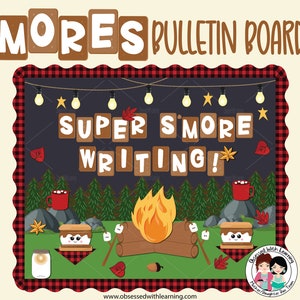 Camping Smores Classroom Buffalo Plaid Bulletin Board Letters and Decor Kit