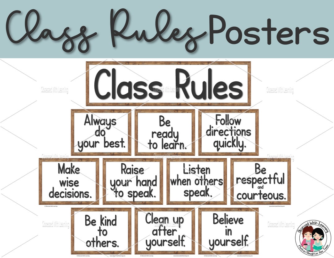 Classroom Rules Bulletin Board Set for Elementary School Decor and ...