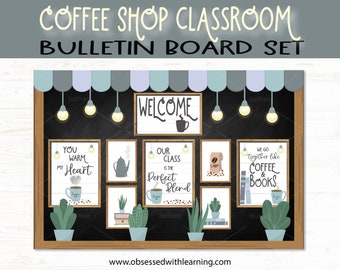 Kit de tablón de anuncios para el aula de la granja de cafetería, etiquetas imprimibles para el aula, regreso a clases