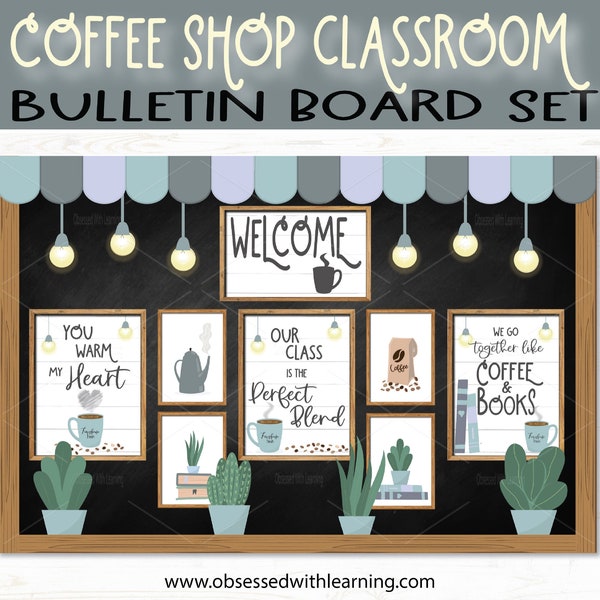 Coffee Shop Décor, Classroom Bulletin Board, Farmhouse Classroom Décor, Classroom Décor Elementary, School Supply Labels