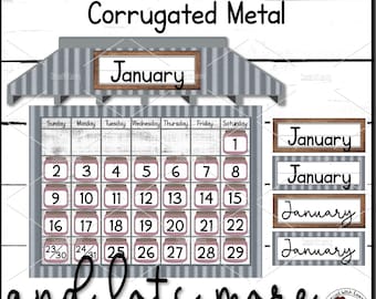 Calendario de aula de granja, etiquetas para útiles escolares, regreso a clases