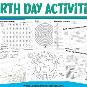 Printable Earth Day Activities, Earth Day Printables, Printables for Kids, Instant Download