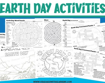 Earth Day Activity for Kids, Earth Day Coloring Pages for Kids, Earth Day Printables, Printables for Kids, Instant Download