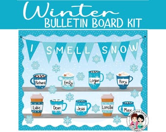 Decoración Let It Snow, Huelo nieve, Kit de tablón de anuncios Hello Winter, Decoración de aula de invierno, Decoración de aula de primaria,