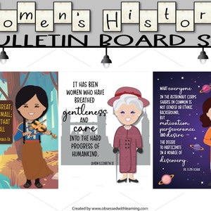 Womens History Month, Bulletin Board Kit, Amanda Gorman, Malala Yousafzai, Rosa Parks, Amelia Earhart, Women's History Posters Set of 18 image 7