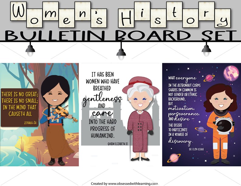 Womens History Month, Bulletin Board Kit, Amanda Gorman, Malala Yousafzai, Rosa Parks, Amelia Earhart, Women's History Posters Set of 18 image 7