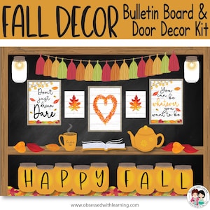 Herbst Klassenzimmer Dekor Kit mit Herbst Zitaten und Bauernhaus Thema