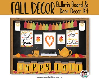 Kit de decoración otoñal para el aula con citas otoñales y temática de granja