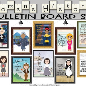 Womens History Month, Bulletin Board Kit, Amanda Gorman, Malala Yousafzai, Rosa Parks, Amelia Earhart, Women's History Posters Set of 18 image 3