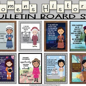 Womens History Month, Bulletin Board Kit, Amanda Gorman, Malala Yousafzai, Rosa Parks, Amelia Earhart, Women's History Posters Set of 18 image 4