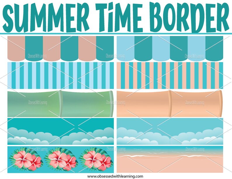 Tropical Classroom Bulletin Board Border Bulletin Borders Etsy