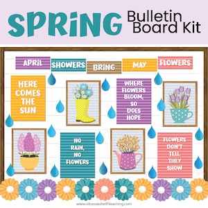 Kit de quadro de avisos de primavera ou decoração de porta de sala de aula, papel de escrita de primavera, slides do Google, decoração de sala de aula de fazenda, decorações de sala de aula