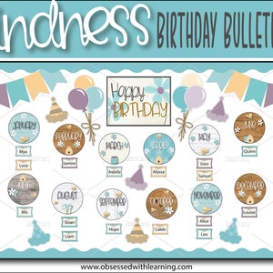 Kindness Farmhouse Birthday Bulletin Board for Classroom Decor