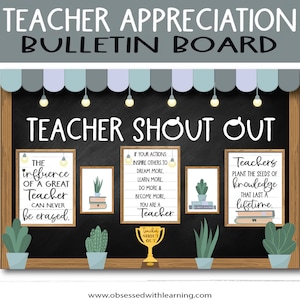 Teacher Appreciation Poster Kit for Classroom Bulletin Board Kit Coffee Shop Decor