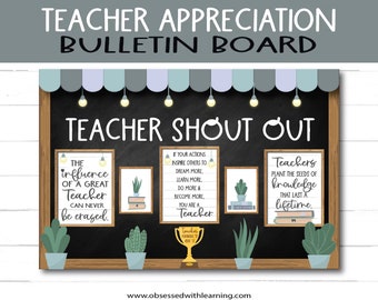 Kit de póster de agradecimiento a los profesores para el aula, kit de tablón de anuncios, decoración de cafetería