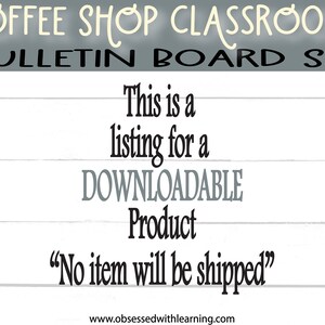 Coffee Shop Farmhouse Classroom Bulletin Board Kit, Printable Labels ...