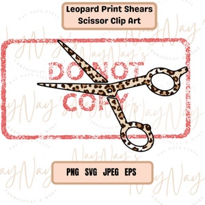Leopard Print Shears - Scissors Clip Art PNG - SVG - EPS
