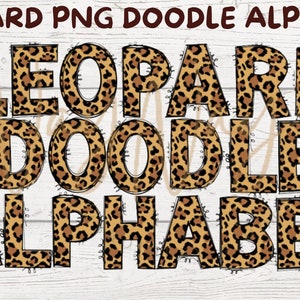 Leopard Doodle Alphabet PNG