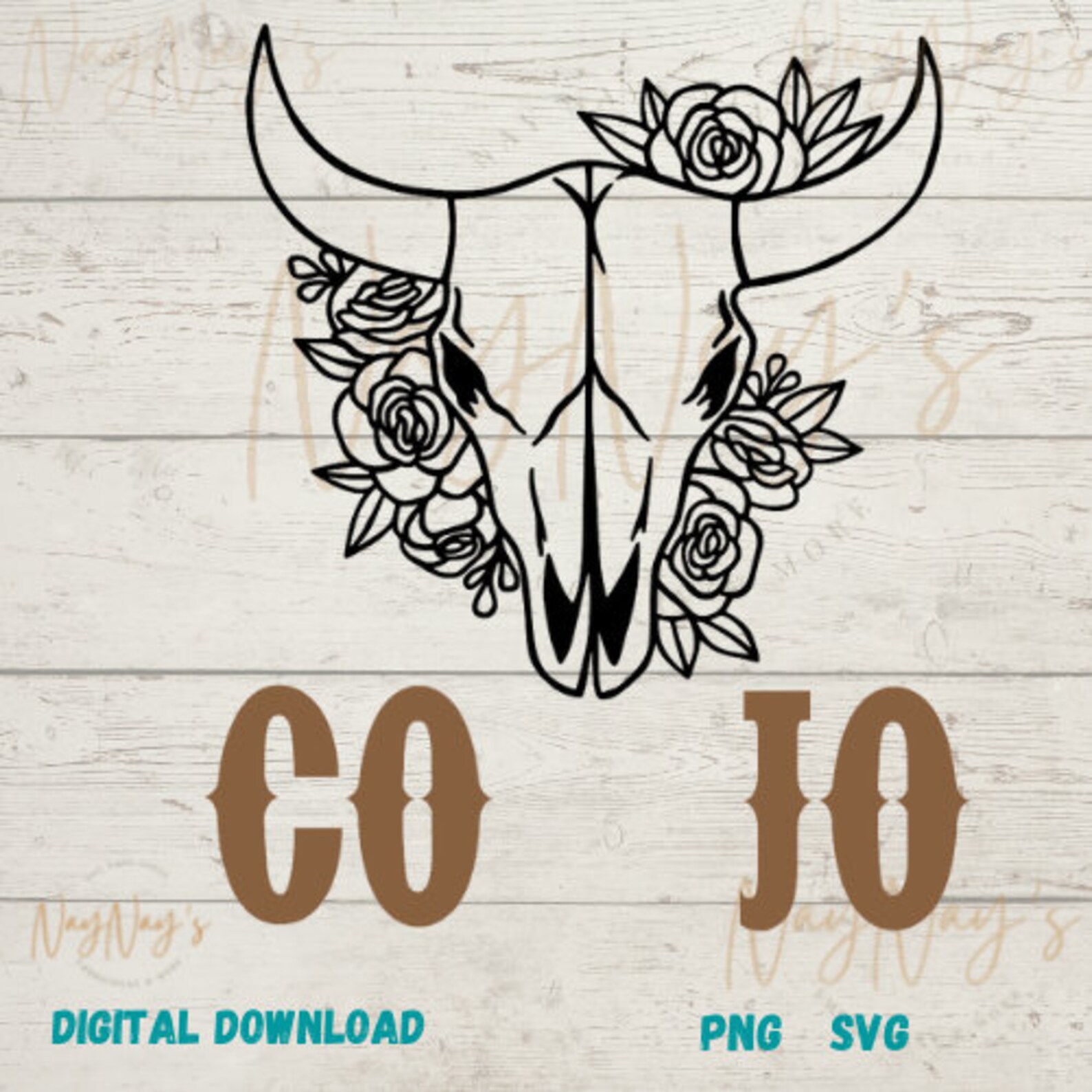 Cody Johnson Western Skull Png SVG CO JO Digital Download Etsy