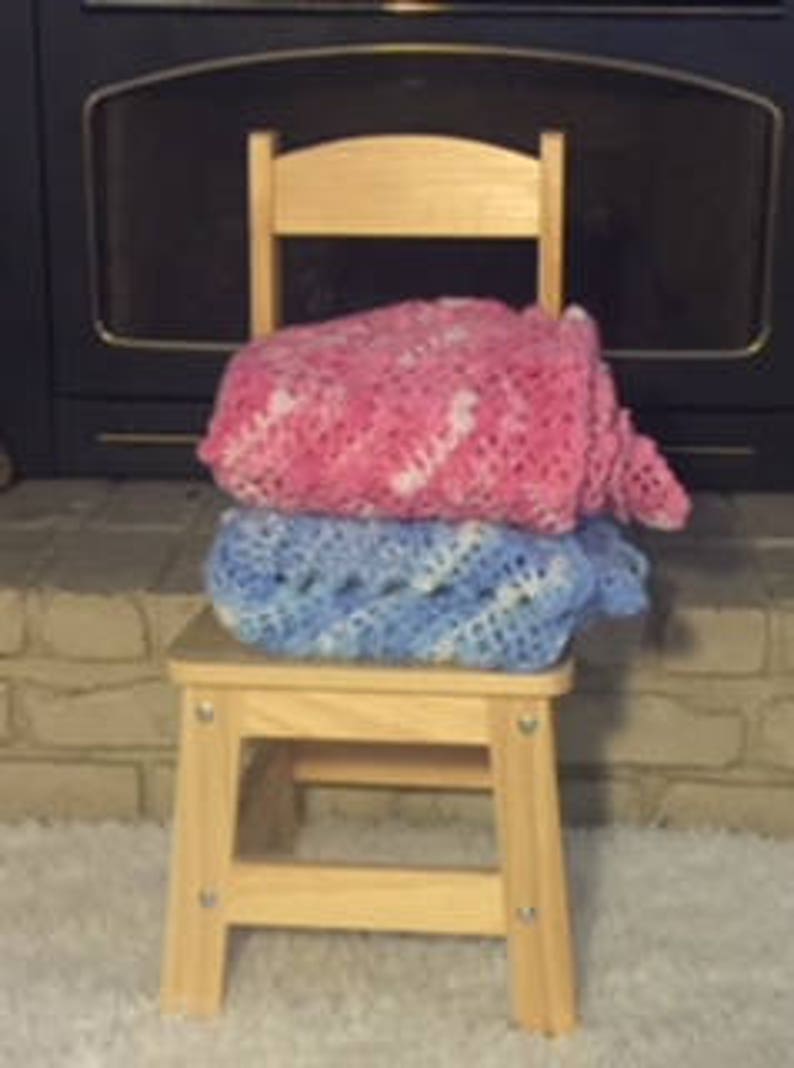 Blue Jacquard Baby Blanket Etsy