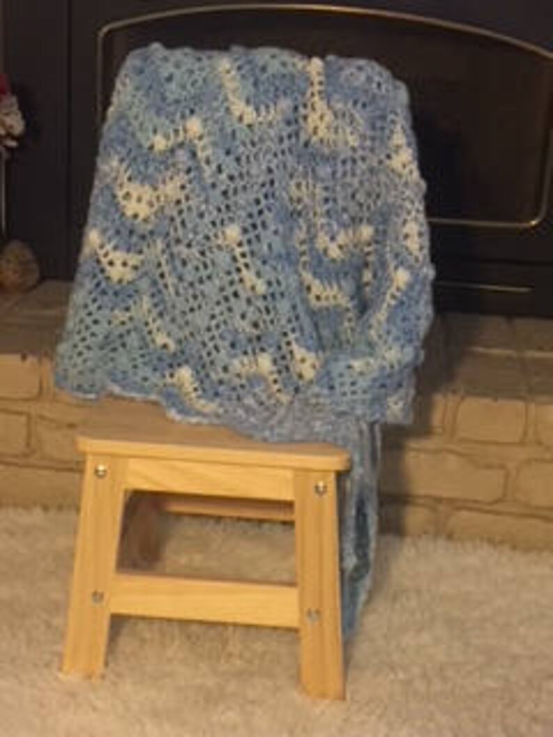 Blue Jacquard Baby Blanket Etsy