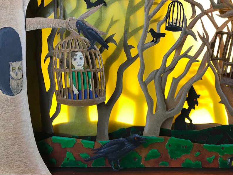 Into the Woods Paper Art Diorama Light Up Shadow Box Etsy