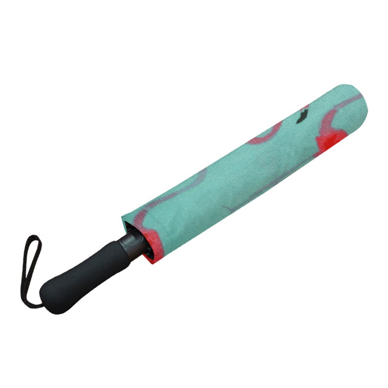 Pink Flamingos Semi-Automatic Foldable Umbrella