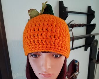 handmade crochet orange Pumpkin Hat