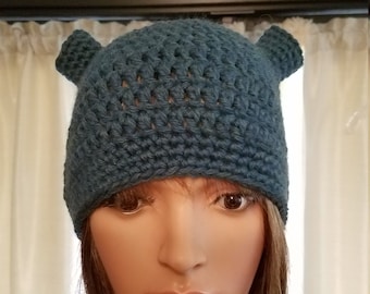 Green "Shrek" hat for ponytails