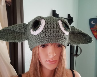 Yoda hat hand crocheted beanie