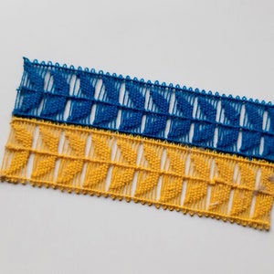 Ukraine Flagge Applikation Patch Kleine Flagge Nationalflagge Handgefertigt 12,5 x 5,5 cm Paraguayische Gestickte Spitze Vexillologie