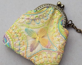 Keychain Wallet With Ñandutí Lace Multicolor