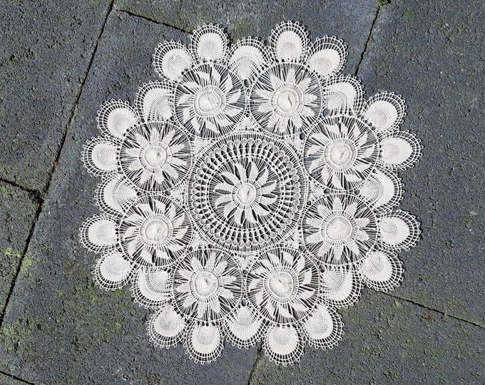Ñandutí Handmade Lace - Ecru (27,5cm.) Paraguayan Embroidered Lace ...