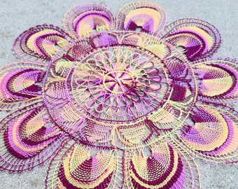 Lace Doily 8.3" (21cm.) Handmade Home Decor Coaster Centerpiece Paraguayan Embroidered Nanduti Ñandutí