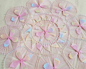 Lace Doily Ñandutí Handmade - Pastel 8.7" (22cm.) Placemat Table Decor Paraguayan Embroidered Nanduti