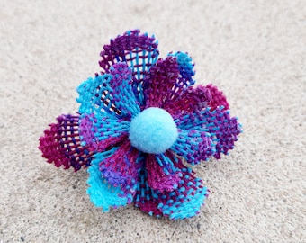 Fantasy Flower Brooch - Multicolor - Nanduti Ñandutí Paraguay