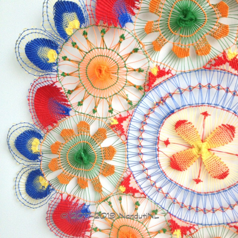 Ñandutí Handmade Lace Yellow Green Blue Red Orange | Etsy