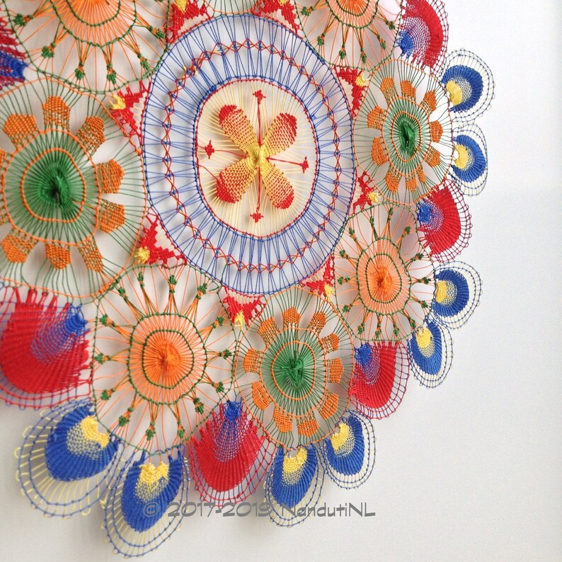 Ñandutí Handmade Lace Yellow Green Blue Red Orange | Etsy