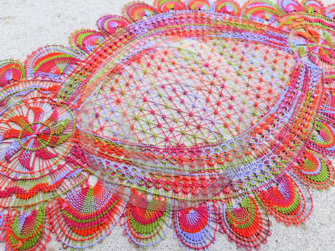 Handmade Lace Doilies Oval Coffee Table Mat Tablecloth Etsy