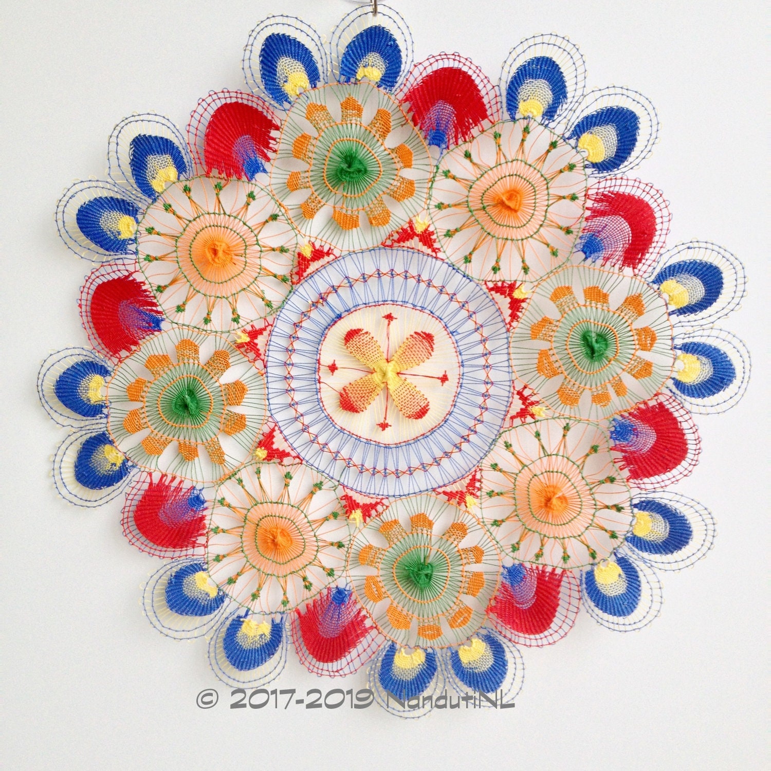 Ñandutí Handmade Lace Yellow Green Blue Red Orange Etsy