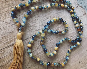 Magick Mala: Custom, Handmade, Hand-knotted, 108 Beads, Crystal Healing, Meditation, Magick, Witchcraft, Yogi Fashion, Beaded Necklace