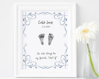 Personalized Foot Print Wall Art with Actual Footprints, Infant Loss, Stillbirth Gift, Stillbirth Memorial, My Favorite What If