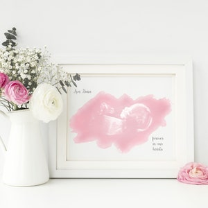 Custom Ultrasound Print, Miscarriage Ultrasound Keepsake, Personalized Stillborn Print, Sonogram Memorial Art, Watercolor Ultrasound image 1