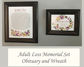 Sympathy Gift Loss of Mother -Memorial Print Set - Obituary-Sympathy Gift - Death of Loved One - Memorial Gift for Loss of Mother