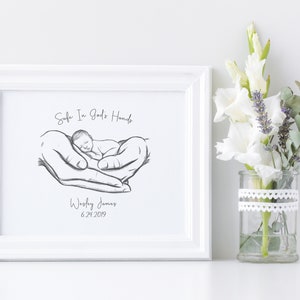 Safe in God's Hands, Miscarriage Memorial, Infant Loss Gifts, Sympathy Gift, Baby Memorial, Stillborn, Stillbirth, A Beautiful Remembrance image 4