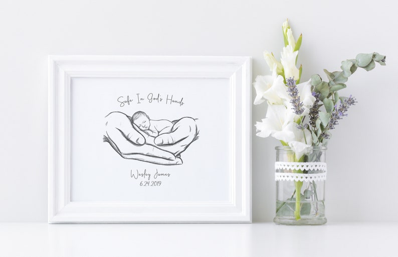 Safe in God's Hands, Miscarriage Memorial, Infant Loss Gifts, Sympathy Gift, Baby Memorial, Stillborn, Stillbirth, A Beautiful Remembrance image 4