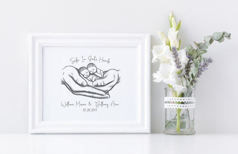 Twin Loss, Miscarriage Memorial, Infant Loss Gifts, Sympathy Gift, Baby Memorial Sign, Stillborn, Stillbirth, A Beautiful Remembrance image 10