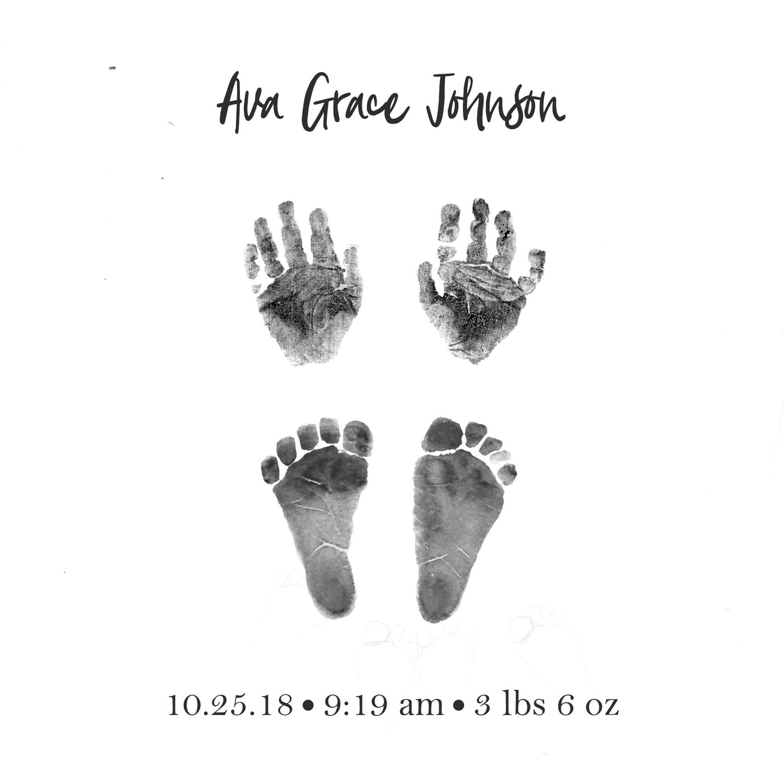 Baby Hand Print and Footprint Art Personalized Wall Art With Etsy